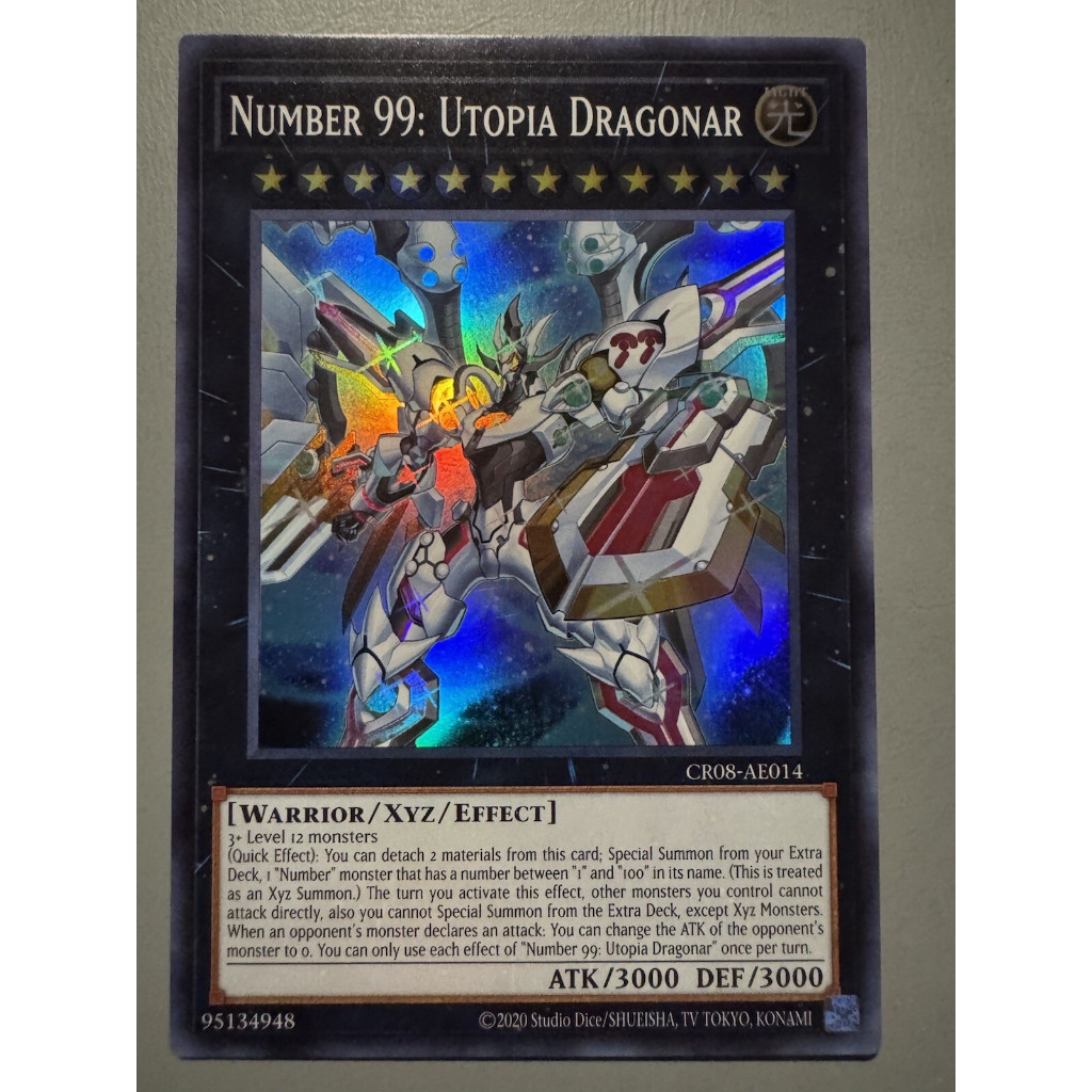cr08 super secret rare ae [ Dưa Hấu Yugioh ] Lá bài thẻ Number 99 Utopia Dragonar XYZ