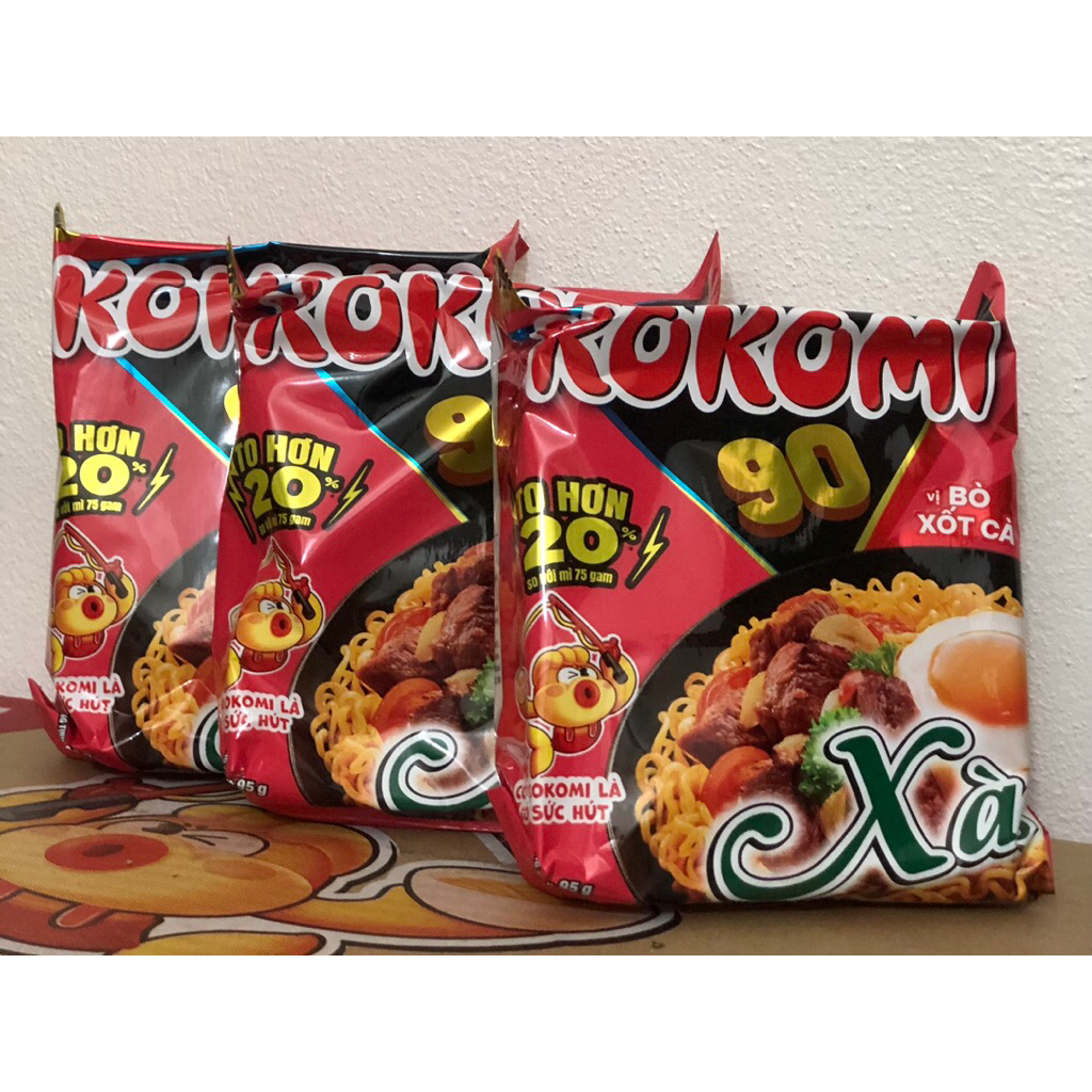 Mì Xào Kokomi Đại 90 vị bò xốt cà, hải sản cay tê (Thùng 30gói)