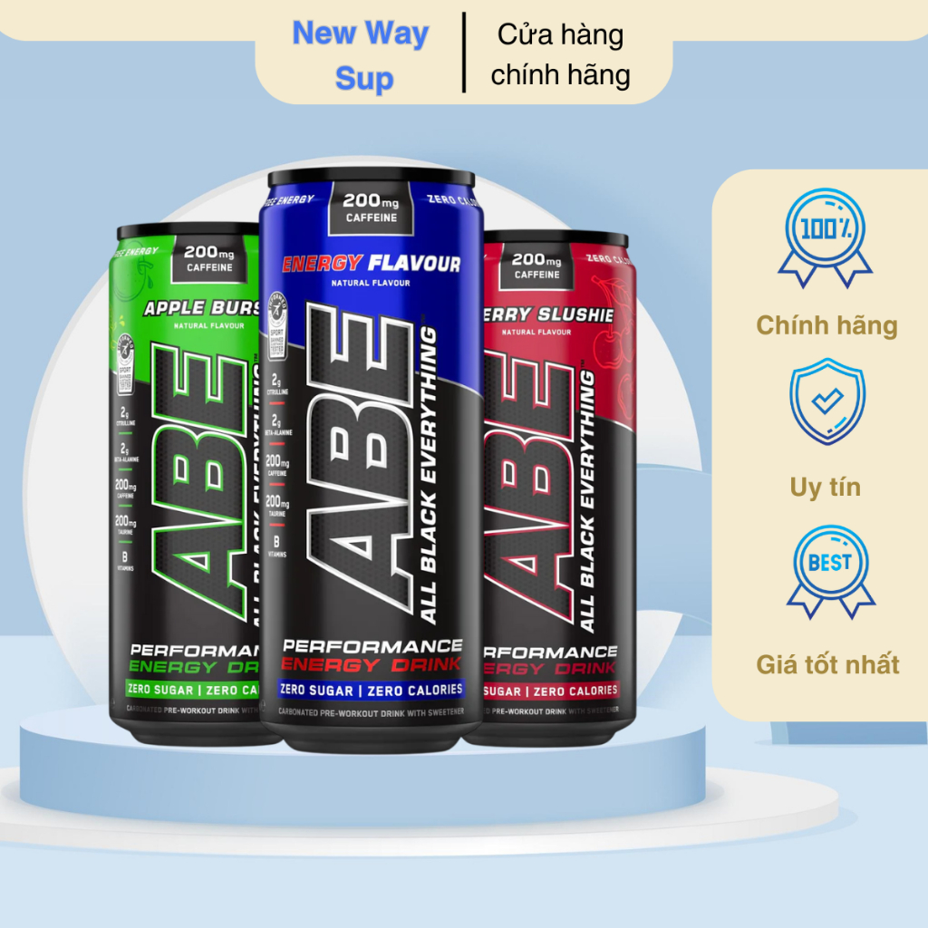 Nước tăng lực  ABE Performance Energy Drink - Tăng cường Sức Mạnh,Tỉnh Táo ( 330ml)