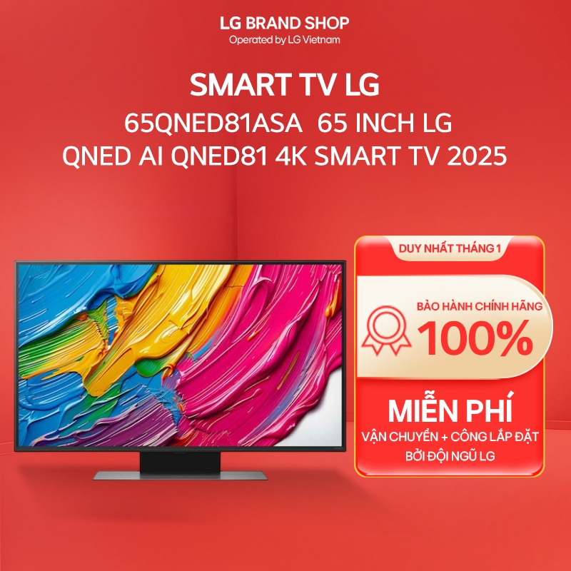 65QNED81ASA - 65 Inch LG QNED AI QNED81 4K Smart TV 2025