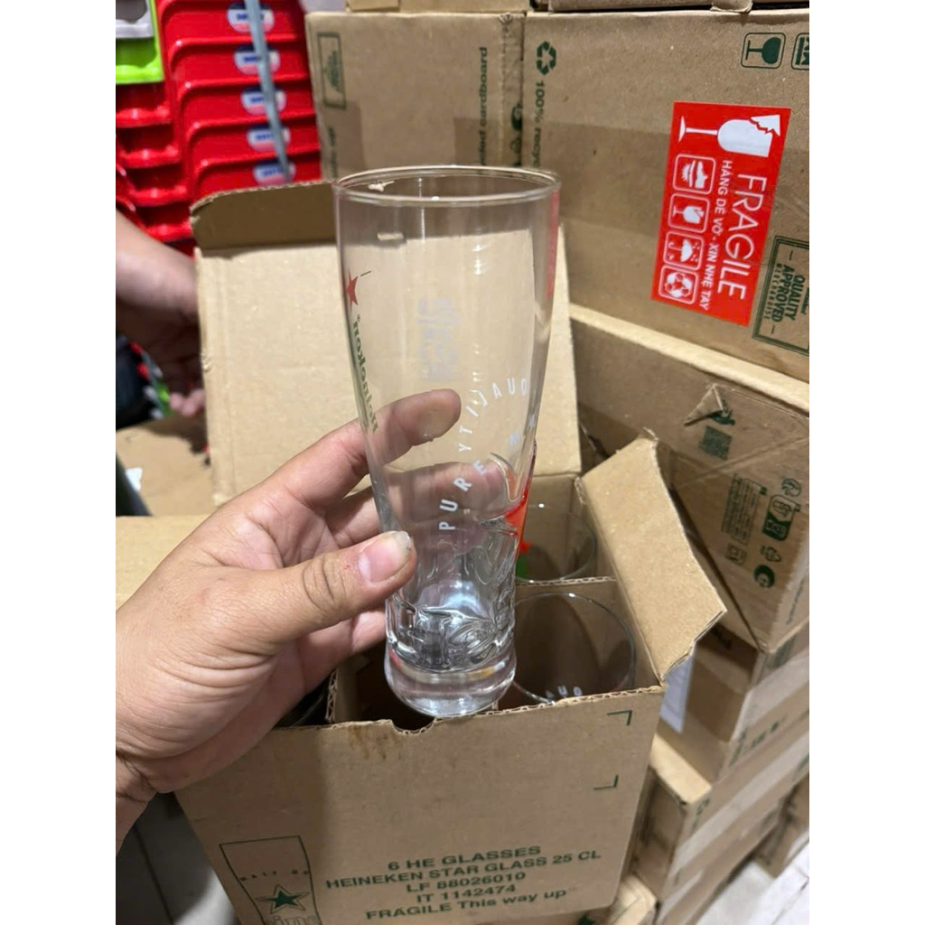 Ly thủy tinh Heineken cao cấp – Combo 12 ly | Ly uống bia, ly sinh tố