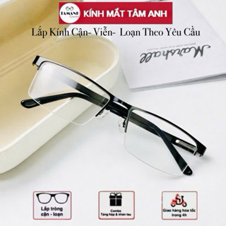 Gọng kính kim loại nam nữ xẻ cước TAMANHEYEWEAR có thể thay mắt cận viễn loạn