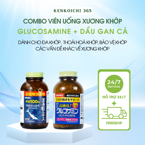 Glucosamine + Nattokinase 2000FU Orihiro - Hỗ trợ xương khớp, tai biến đột quỵ