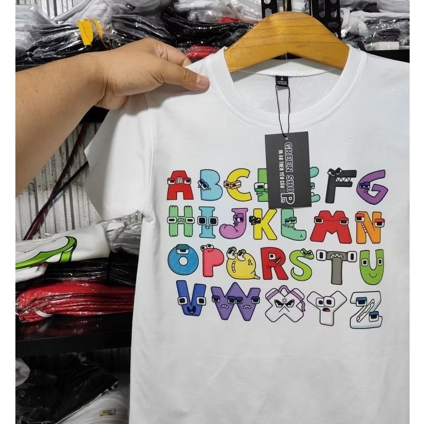 Áo Thun In Hình Alphabet Lore cho bé trai bé gái đủ size F921