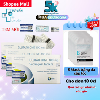 Viên Ngậm Trắng Da Dưới Lưỡi Glutathione 100mg Nhập Khẩu Italy (Hộp 30 viên)