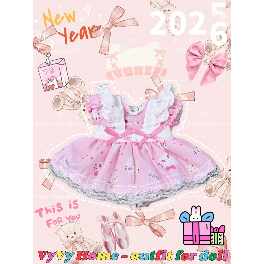 [Quần Áo Búp Bê Size 12in]🧸Váy Baby Cho Bé Gái Xinh Xắn💗🍓💗🍓