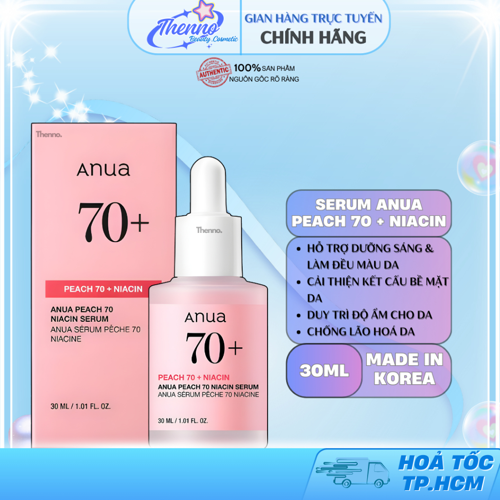 Serum Đào Dưỡng Sáng, Mềm Mịn Da Anua Peach 70 Niacin Serum 30ml Hàn Quốc