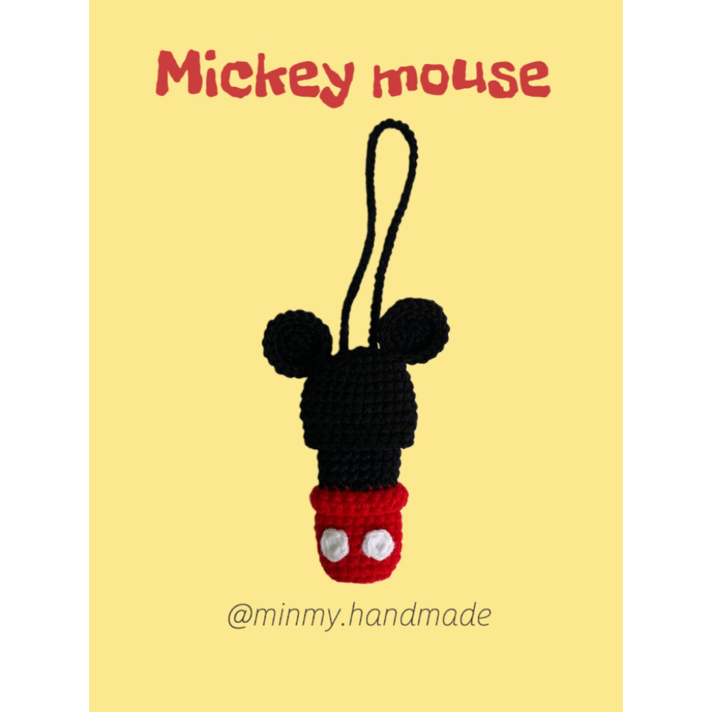 Túi đựng son chuột mickey mouse len handmade/crochet mickey mouse lipstick holder handmade