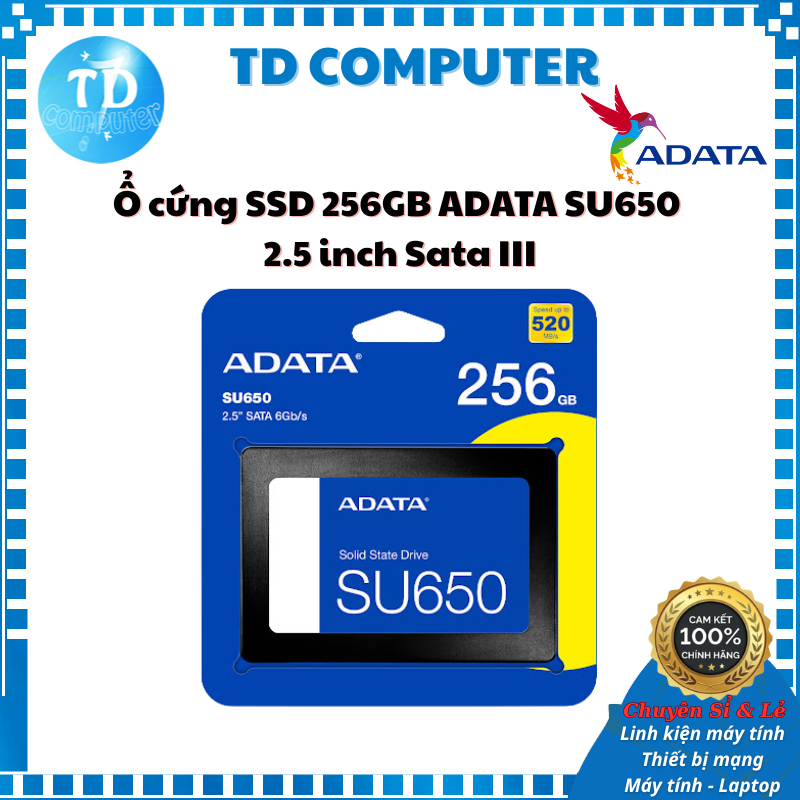 Ổ cứng SSD 256GB ADATA SU650 2.5 inch Sata III - Hàng chính hãng DGW phân phối
