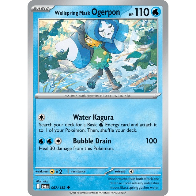 [Thẻ bài Pokemon EN] Wellspring Mask Ogerpon 067/182 Destined Rivals (DRI)