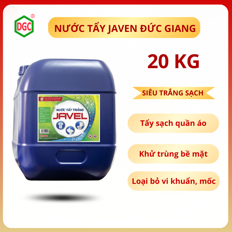 Nước tẩy Javen Đức Giang 20kg siêu tiết kiệm, tẩy trắng quần áo, loại bỏ vi khuẩn & nấm mốc