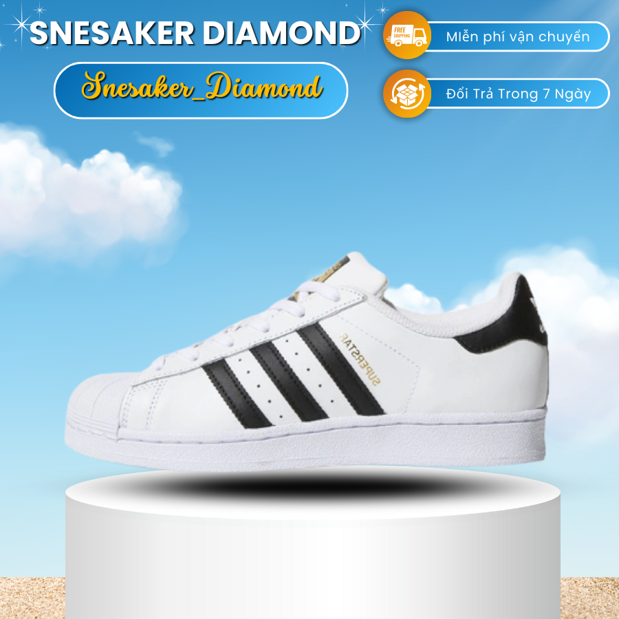 Giày_Adidas Superstar Nam Nữ Mũi sò Vintager Dễ Phối Đồ Full Box