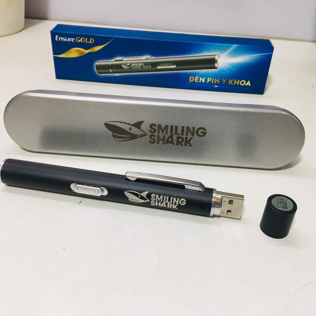 Đèn Pin Y Khoa Smiling Shark Dạng Bút Quà Tặng Ensure Gold