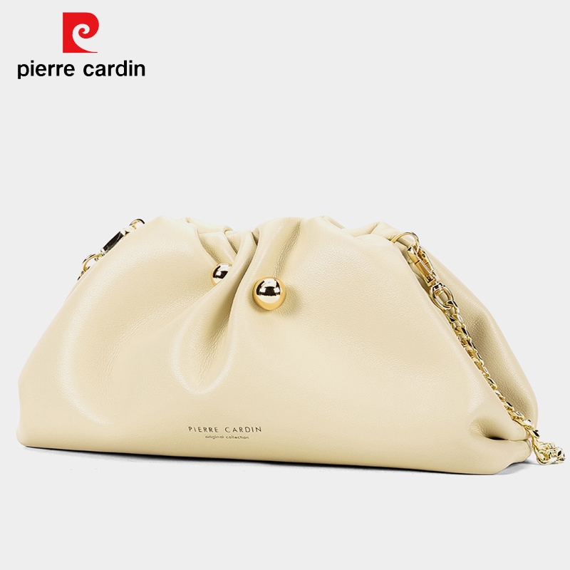 Túi đeo chéo nữ Pierre Cardin chính hãng da bò thật túi đám mây nữ túi đeo vai nữ HDPW-PC04