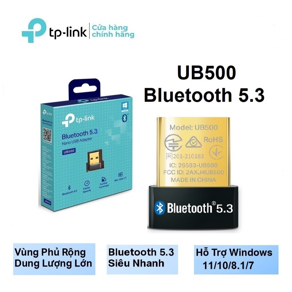 USB Bluetooth 5.3 TPlink UB500 / UB500 Plus - Bộ Chuyển Đổi Bluetooth TPLink UB500 USB Nano Bluetoot