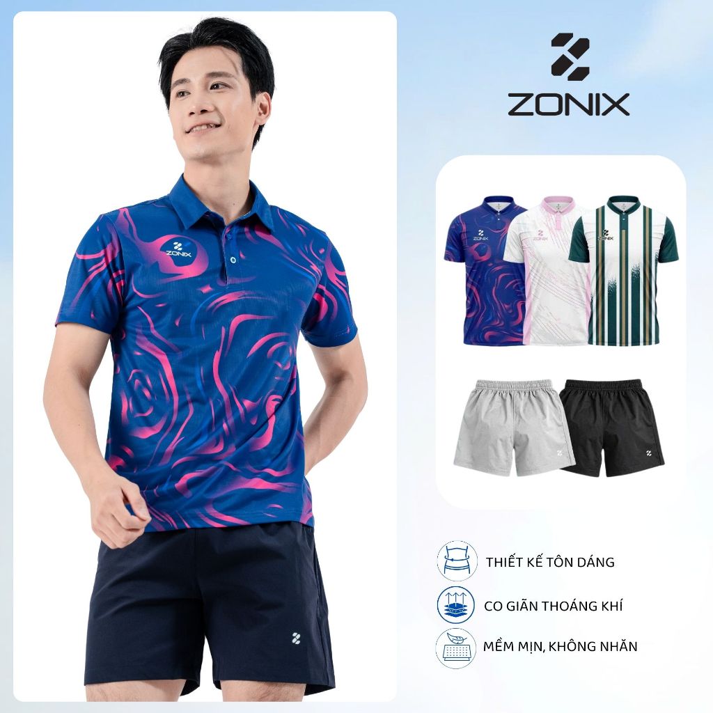 Set áo polo nam và quần short thể thao active Zonix thoáng mát co giãn 4 chiều mềm mịn không nhăn
