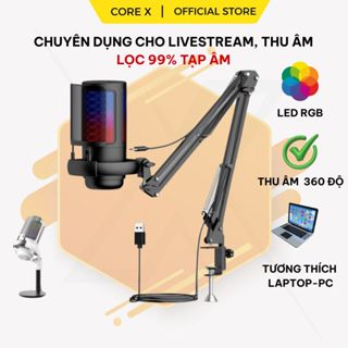 Micro-Micro Livestream, Thu Âm Chuyên Nghiệp ME6S Core X- LED RGB-Lọc 99% Tạp Âm-Thu Âm 360 Độ-BH12T