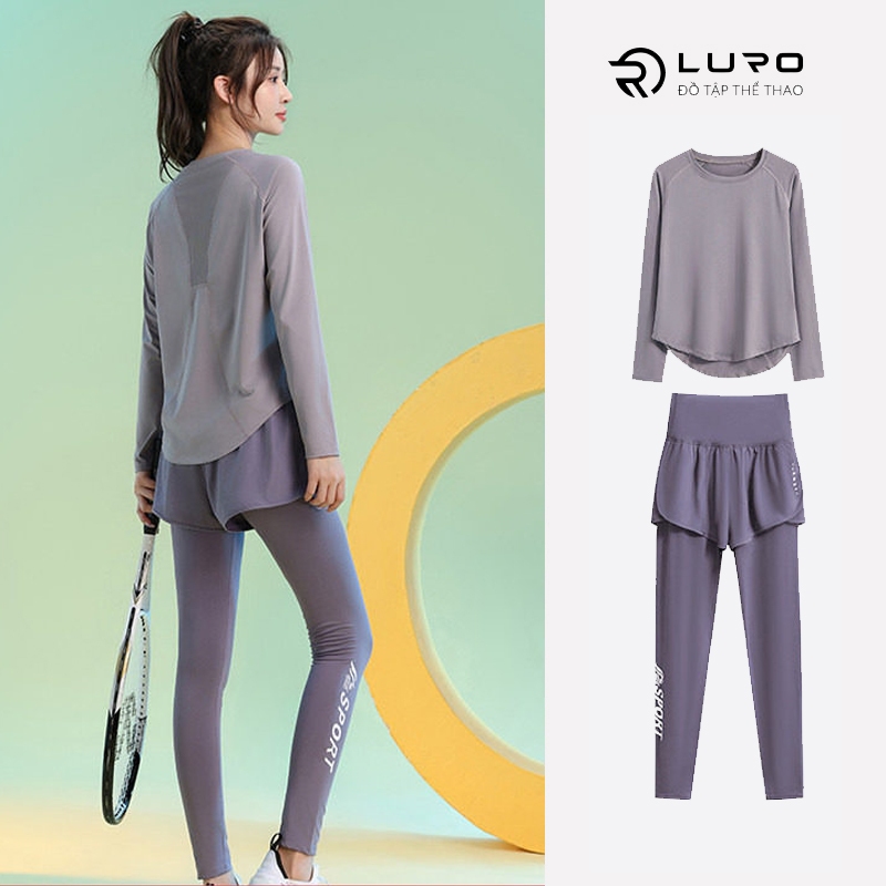 Set đồ thể thao nữ chạy bộ & yoga dài tay mỏng nhẹ, nhanh khô, co giãn thoáng khí - S618D