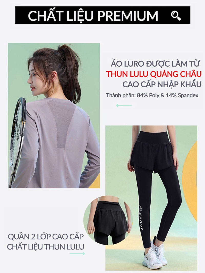 S618D — Set thể thao nữ dài tay phối lưới 4