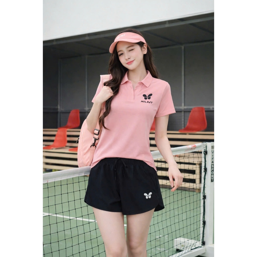 Quần Đen / Áo Hồng cam