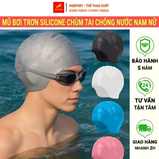 Mũ Bơi Trùm Tai Silicone Cao Cấp, Nón Bơi Bịt Tai Siêu Co Dãn Chống Nước Vào Tai Tuyệt Đối Nhiều Màu Trẻ Em Người Lớn