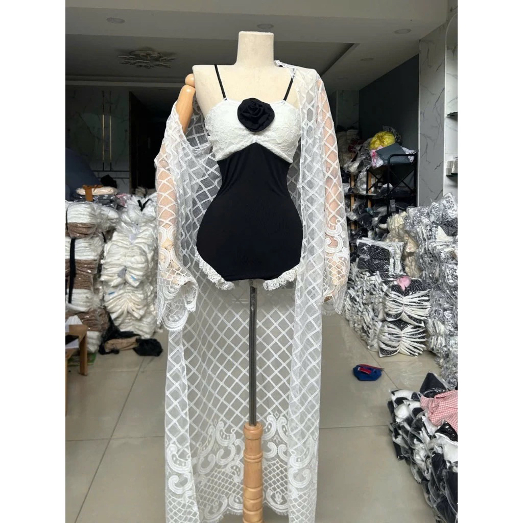 [ BKN 888 ] Đồ bơi bikini đi biển set liền thân + choàng ngoài có 3 size MALINA | BigBuy360 - bigbuy360.vn