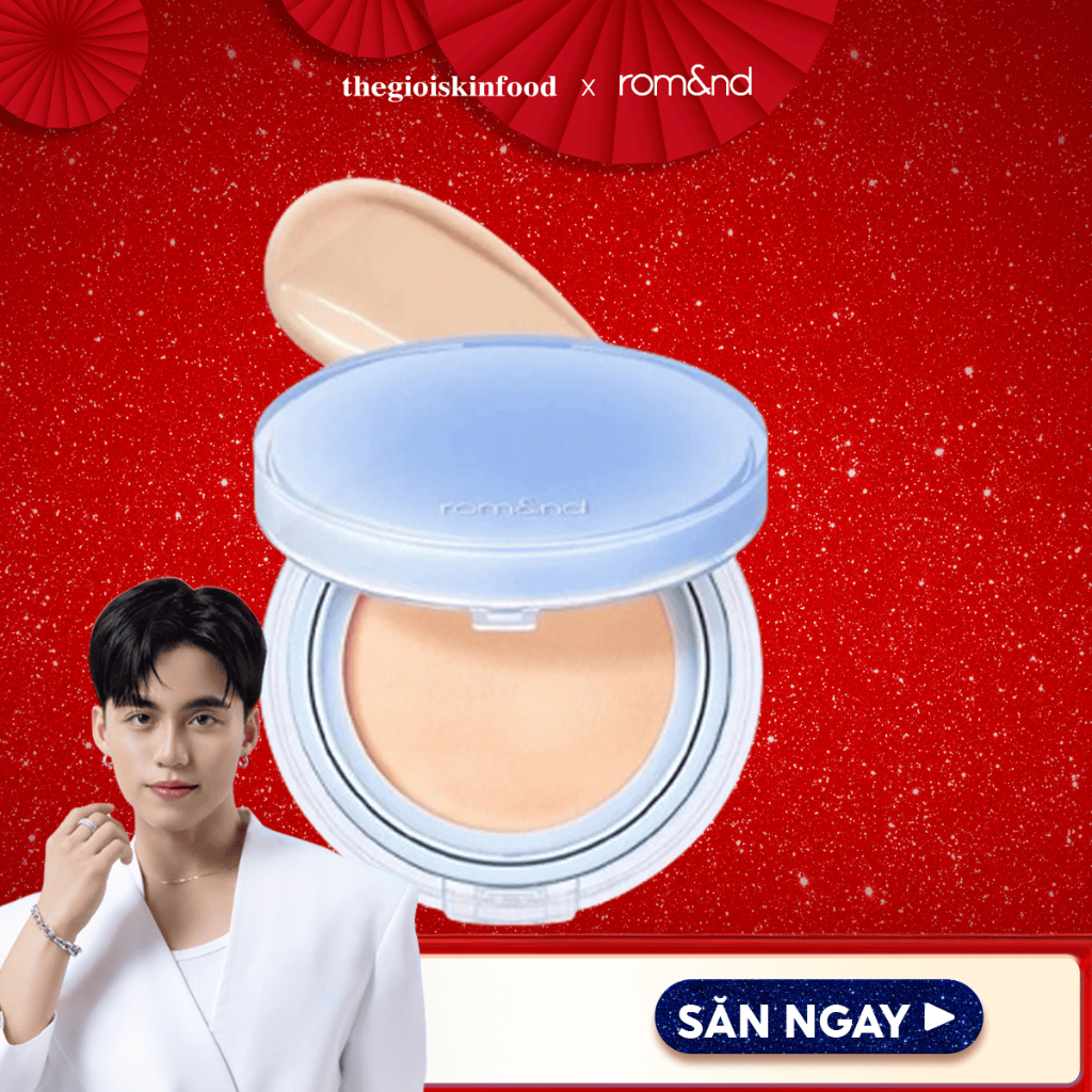 Phấn nước Romand che phủ hoàn hảo, mỏng nhẹ tự nhiên Hàn Quốc Romand NU Zero Cushion SPF24/PA++ 15g 