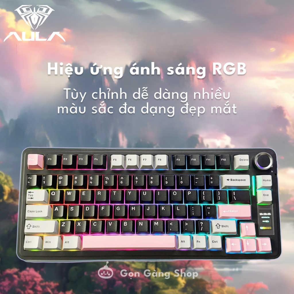 Bàn phím cơ không dây Aula S75 Pro Màn hình Núm Xoay Có App chỉnh ( Hàng Mới Sẵn) | BigBuy360 - bigbuy360.vn