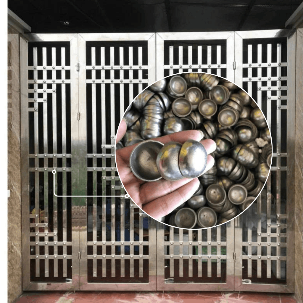 Hến hàng rào - HHR01- Chất liệu Sắt trắng/Inox 304, Nút tròn sắt, hến hàng rào, cửa cổng, cửa sắt, P