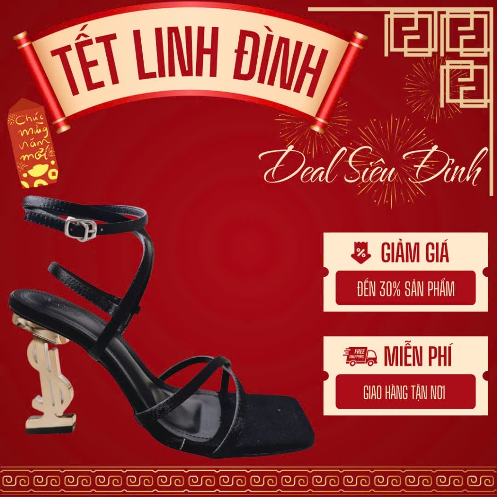 LOVIIECORNER - GIÀY CAO GÓT NỮ MŨI VUÔNG - SANDAL NỮ SANG TRỌNG QUAI ĐAN CHÉO 9CM - 7CM - G250441 - 