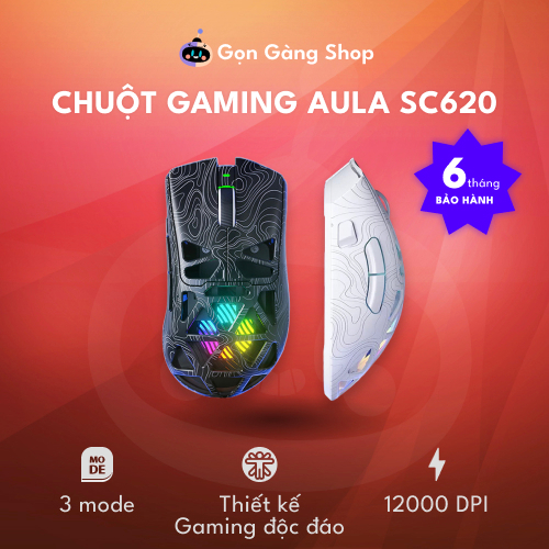 Chuột Không Dây Gaming SC620 Chuột Gaming RGB Case Wooting 3 Chế Độ Chuột Lightweight