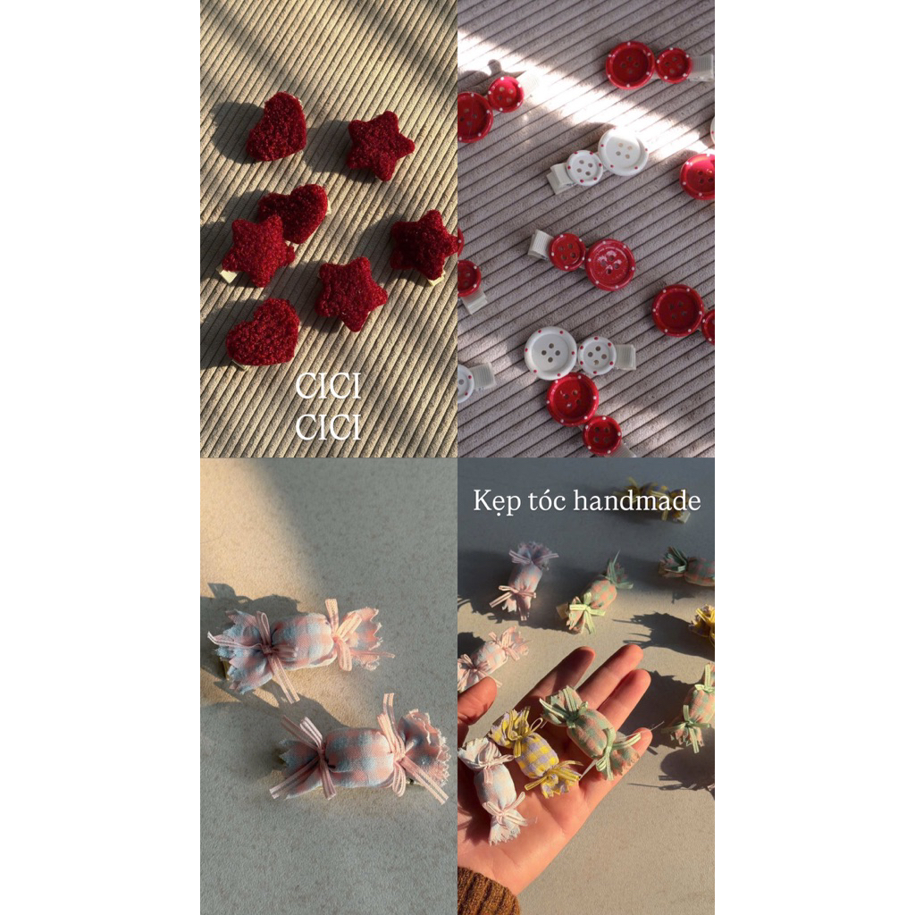 Kẹp tóc handmade em bé nhiều màu sắc Cici Cici