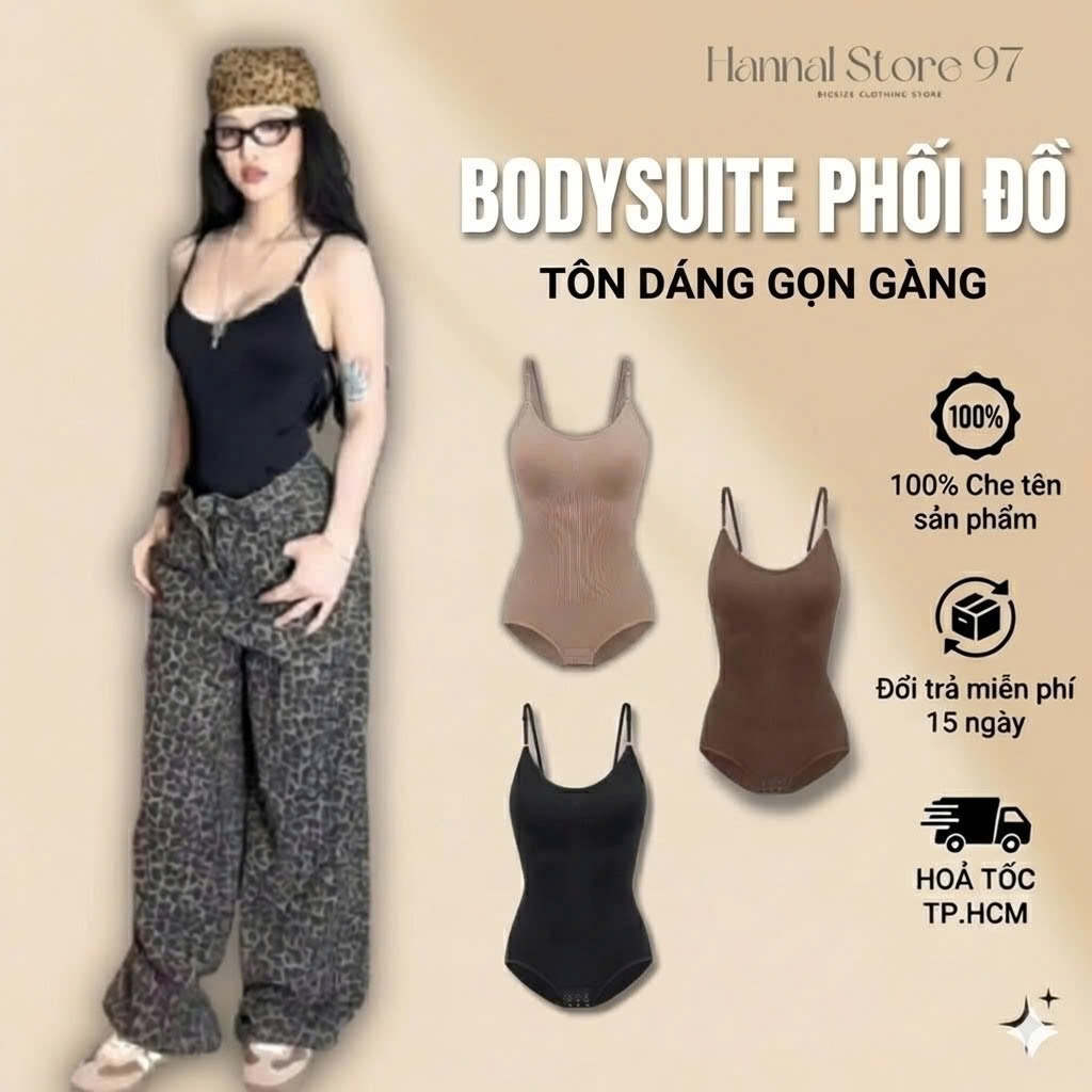 Bodysuit Nữ Phối Đồ Đa Năng – Bộ Liền Thân 2 Dây – Hannal Store 97 - JS01