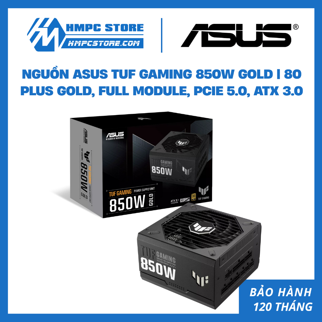 Nguồn máy tính ASUS TUF Gaming 850W Gold | 80 Plus Gold, Full Module, PCIe 5.0, ATX 3.0