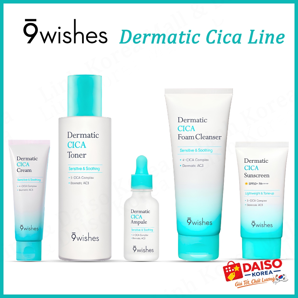 Bộ sản phẩm làm đẹp 9 Wishes DERMATIC CICA Set