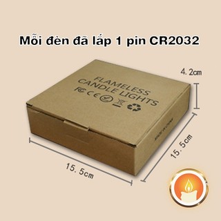Nến điện tử sáng lâu . Sử dụng 1 viên pin CR 2032 [LẮP SẴN PIN]