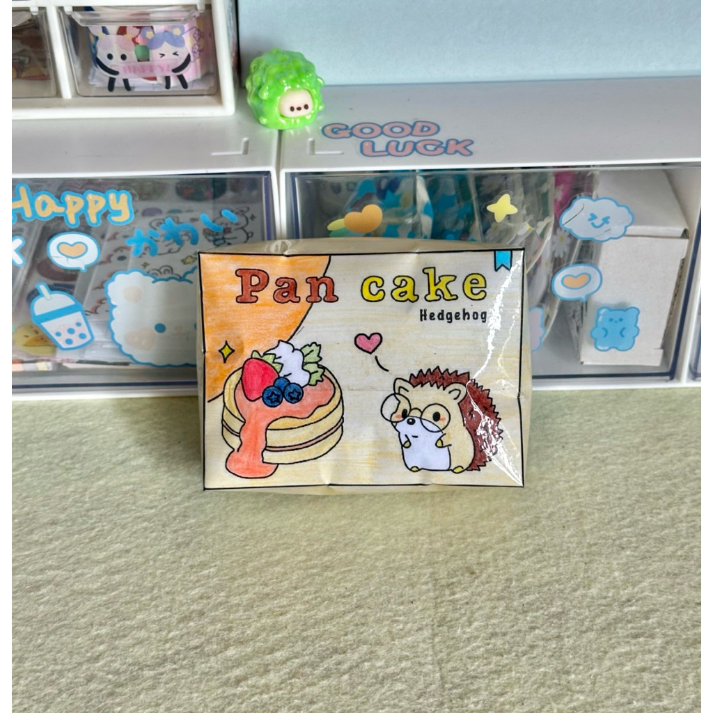 Squishy giấy bánh pancake nhím cute