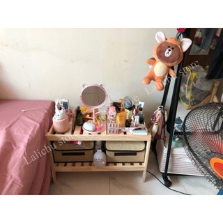Kệ gỗ để đồ decor 2 tầng, kệ gỗ 2 ngăn