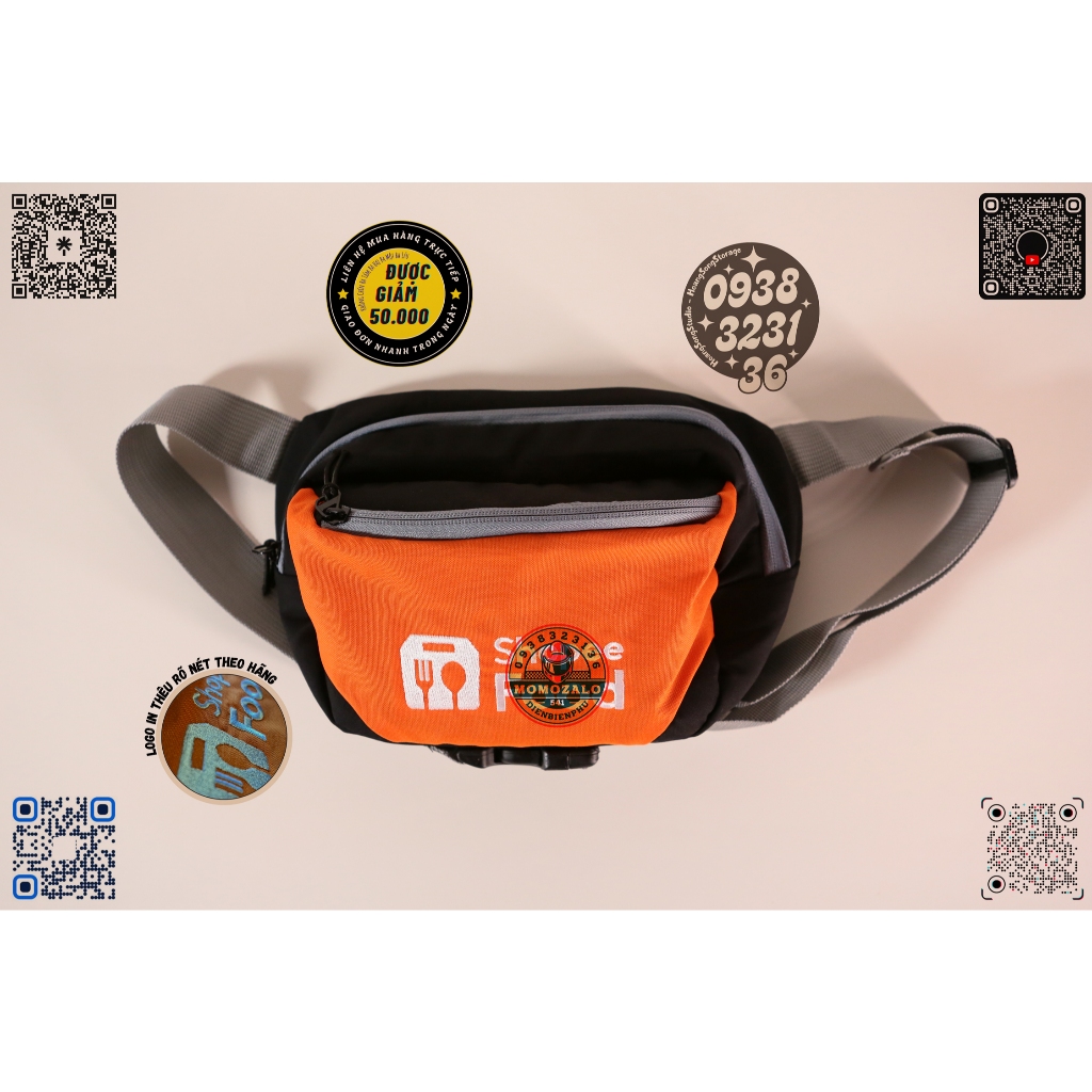 Túi đeo shipper công nghệ Shoppe Food Indo