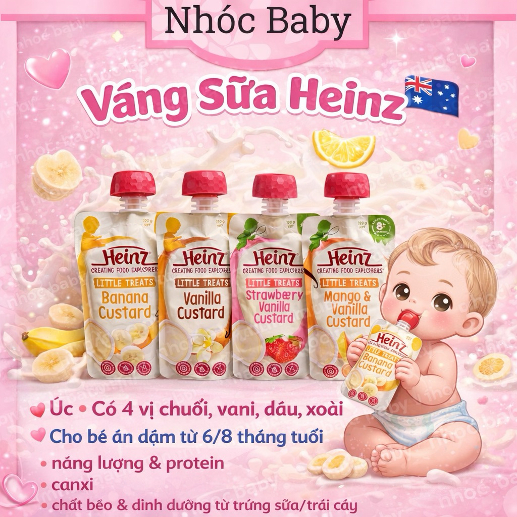 [HSD 12/26] Váng sữa Heinz cho bé từ 6m+, Úc túi 120g
