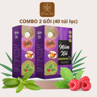 (TMX-02) Combo 2 Trà Mâm Xôi Tứ Vị - Lá Mâm Xôi, Sâm Tố Nữ-Trà Đậm Vị Thơm Ngon 40 Túi-Trà Mộc Lành