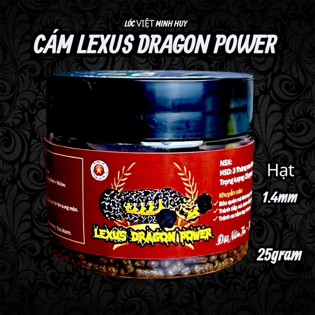 Cám Lexus Hạt 1.4mm Dragon Power-Thức ăn cao cấp cho cá lóc vảy Rồng-Hỗ Trợ Màu viền vảy vượt trội…