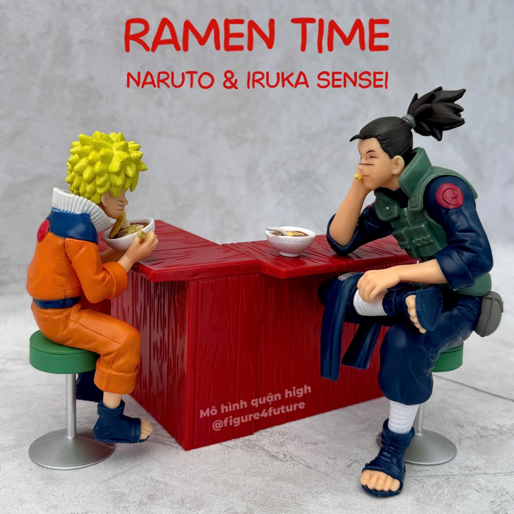 Bộ mô hình Naruto ăn mì cùng thầy Iruka - Ramen time Naruto figure và Iruka cao 13.5cm 12cm