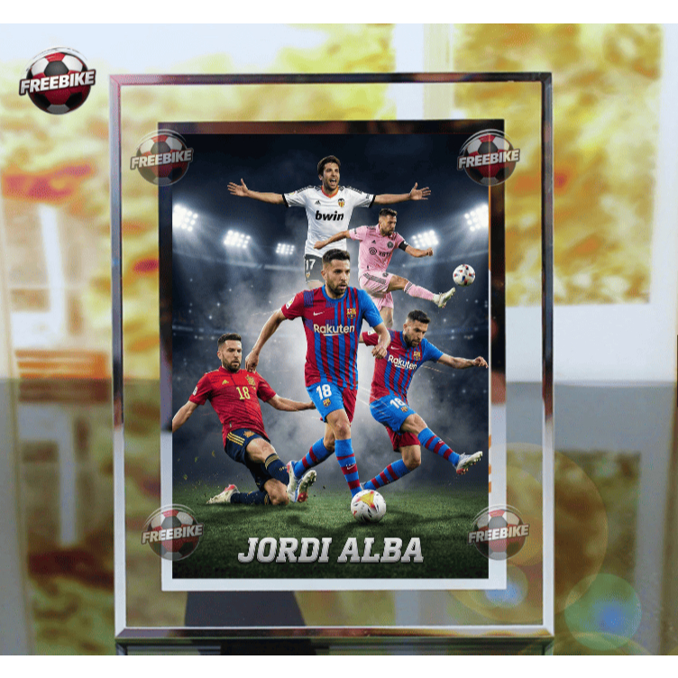 KHUNG POSTER JORDI ALBA BẰNG KÍNH PHA LÊ CAO CẤP