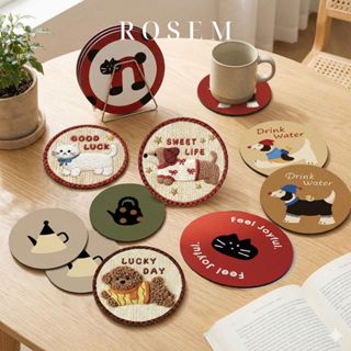 Tấm lót ly, tấm lót cốc hình tròn cách nhiệt thấm nước chống trượt, để được đồ nóng và lạnh (14cm)