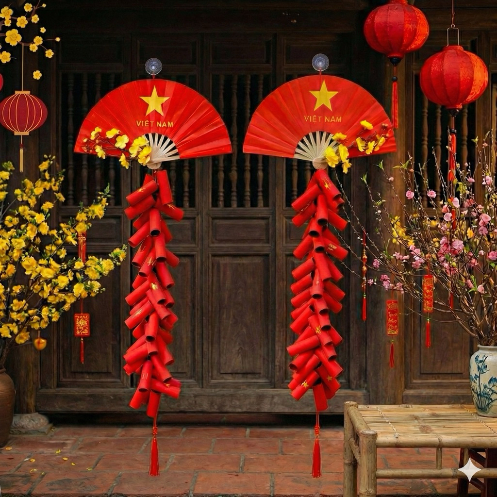 Chùm Pháo Giấy Mô Hình PG17 Trang Trí Decor Tết