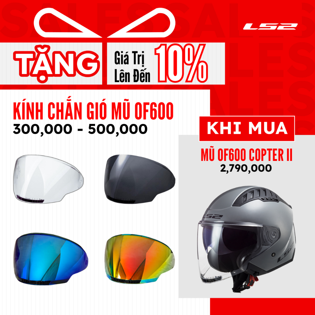 [Hàng Chính Hãng] Mũ Bảo Hiểm 3/4 LS2 OF600 COPTER II 2 Kính Đạt Chuẩn An Toàn ECE 22.06 - SPID