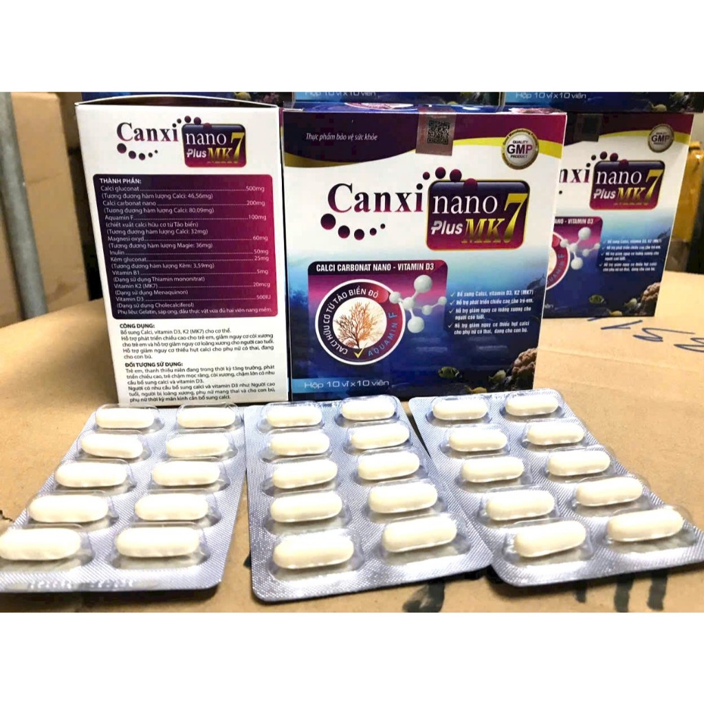 Calci nano mk7 plus BỔ SUNG CANXI, chống còi xương, loãng xương hộp