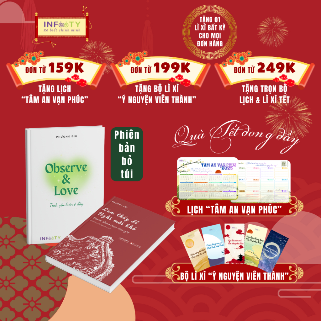 Combo sách Observe & Love + Làm thấy dễ, nghĩ mới khó - bản bỏ túi (10x14.5 cm) | Infinity Books