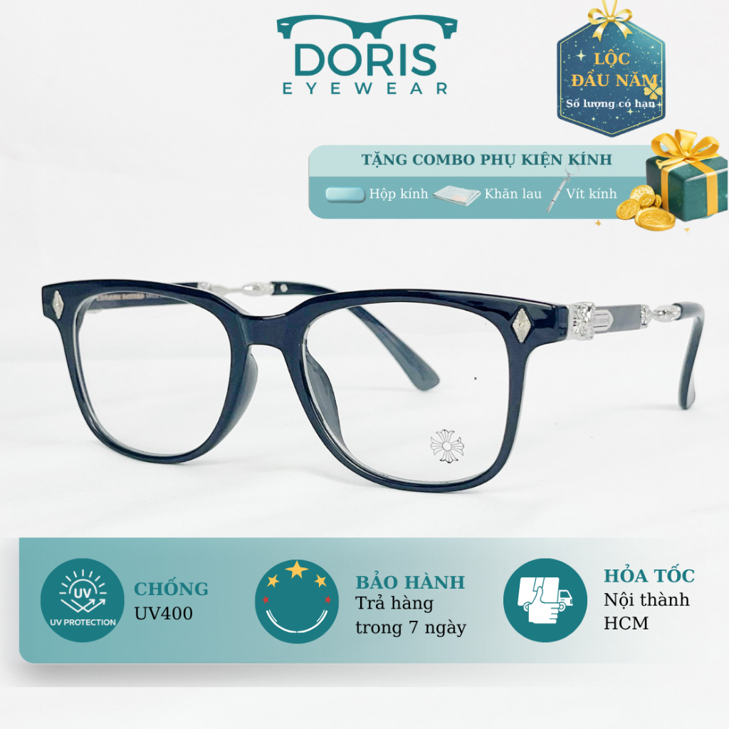 Gọng Kính Cận Nam Nữ CH 2272 Phiên Bản Cao Cấp Phối Kim Loại Sang Trọng Doris